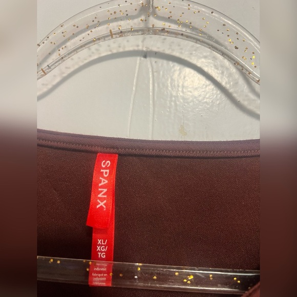 Spanx AirEssentials Puff Sleeve Desk to Dinner Top Spice Soft Terracotta Blouse - Picture 2 of 3